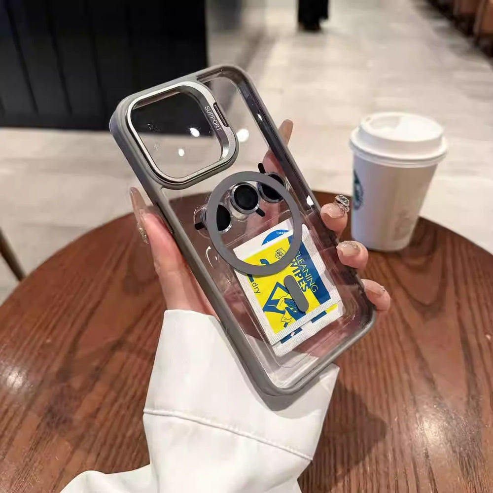 Suitable for apple 17 mobile phone case 16 magnetic u1 holder with lens film iphone14promaxpc protective case 11