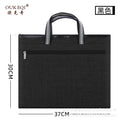 Office laptop briefcase double-layer zipper document bag business file folder conference bag training material bag with printing