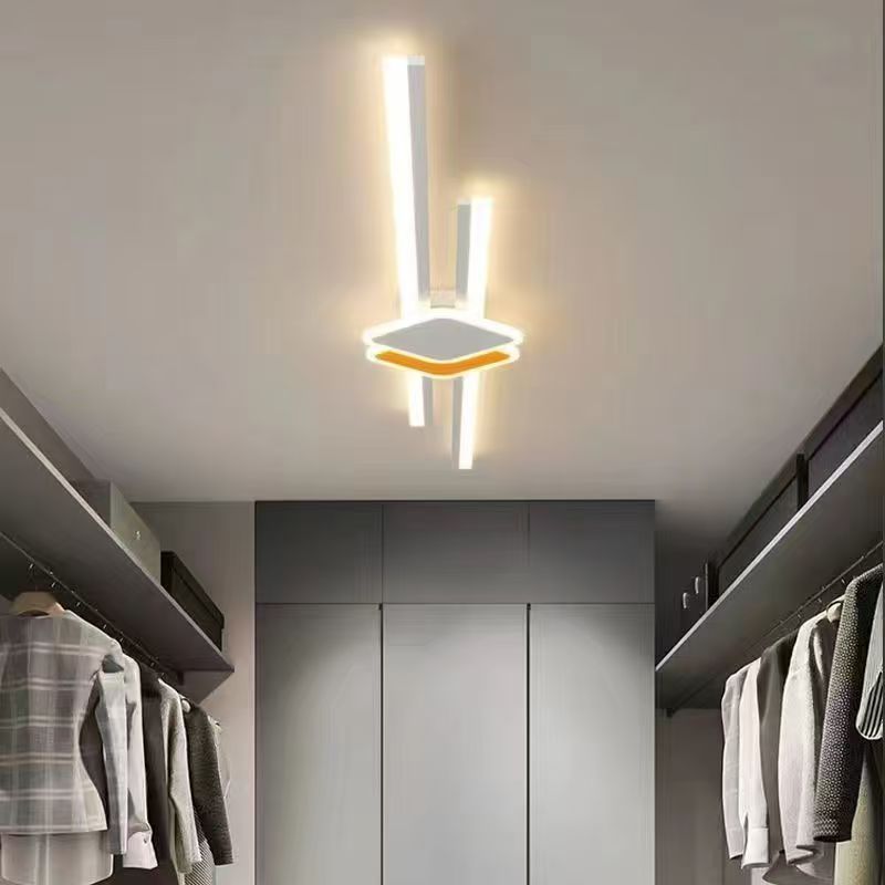 Minimalist long living room grille background wall ambient light zhongshan casual modern creative study bedroom bedside wall lamp