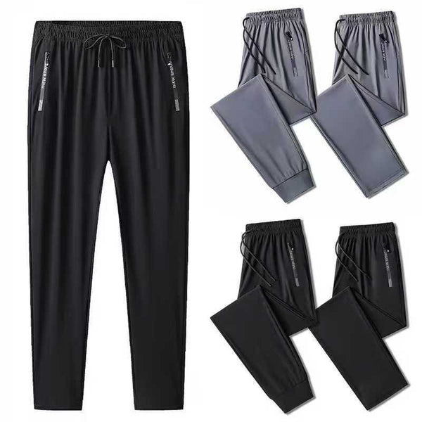 Summer ultra-thin high-end drape ice pants, elastic trousers, quick-drying and breathable large-size sports casual pants