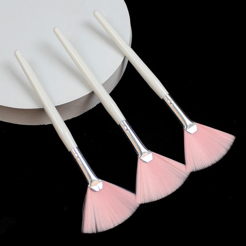 Fan-shaped powder brush, pink bristle fan-shaped brush, essential oil brush, fruit acid brush, powder bristle fan-shaped facial mask brush, essence water brush