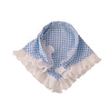 Blue and white lace headband and headscarf all-in-onefrench triangle scarf head scarf square hat hat pastoral style zhou ye same style hair accessories for women