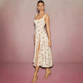 fashion printing elastic fashion goddess one step long dress silmslimming looksexydress