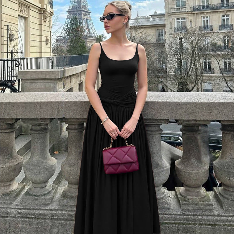 summer new arrival: women's french-style sexy camisole dress - slimming, figure-flattering, elegant maxi dress for cross-border e-commerce