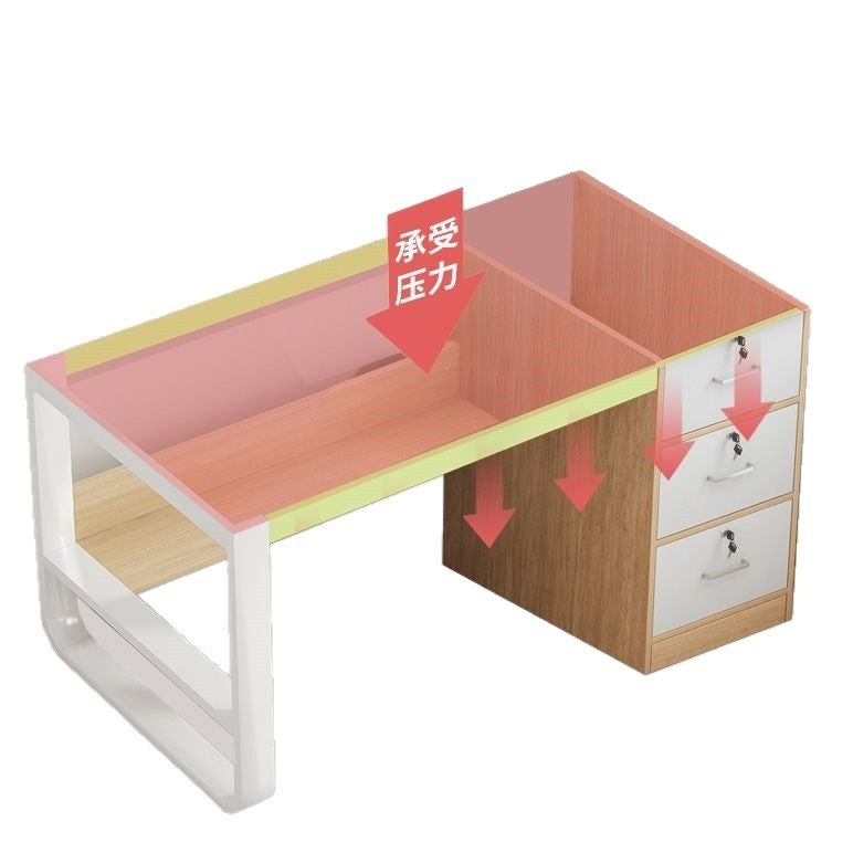 Office desk desktop home bedroom desk office desk boss table simple rental house with drawer computer desk no