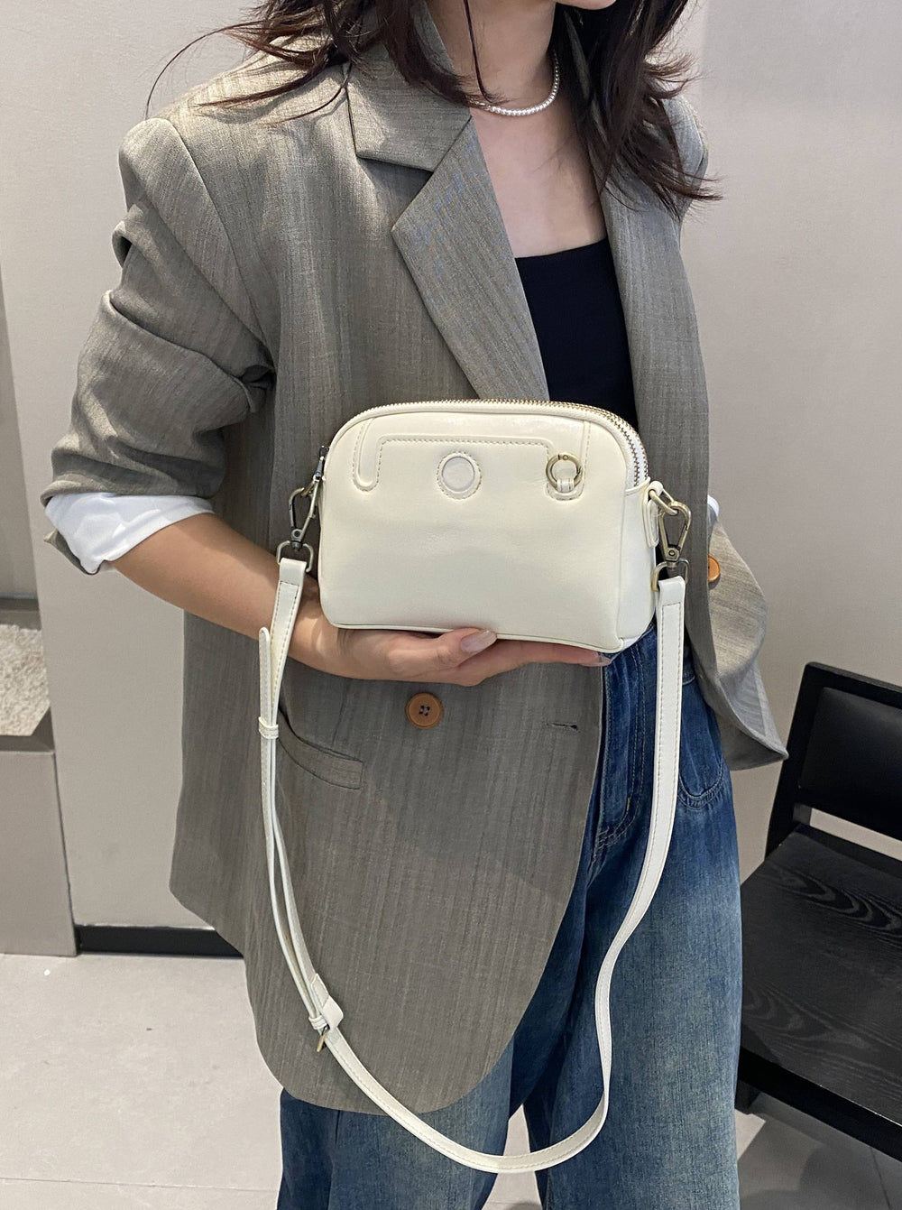 Tc genuine leather women's bag coin mobile phone bag 2025new arrival mahjong bag first layer cowhide single mini shoulder crossbody bag
