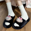 Cute cartoon fluffy slippers for women - new autumn/winter collection: thick-soled, comfortable, soft, and fuzzy one-strap cotton slippers