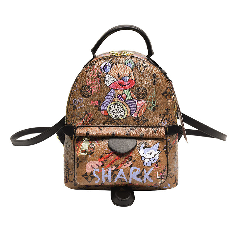 Bags: new 2025 collection - mori girl style cartoon bear quirky & unique casual travel backpack - pu leather