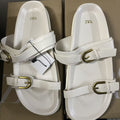 Za2025 summer women's black buckle strap open-back sandals - breathable, round toe, fashionable flat sandals