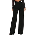 exportelegantwork clothinghigh waiststraight-leg pants women's spring & fallnew arrivaldrapedilmslimming look black suit pants