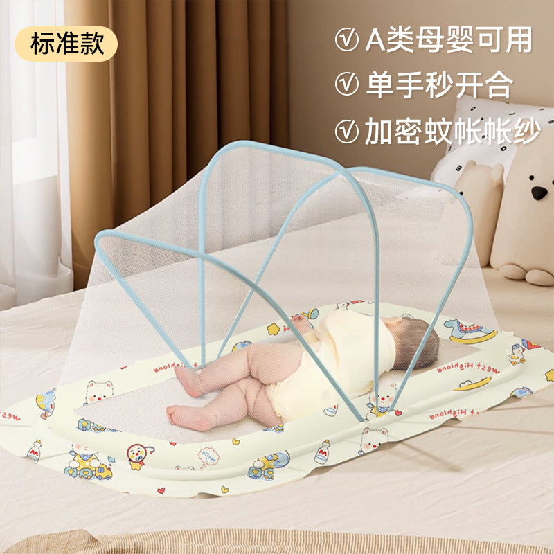Foldable baby mosquito net canopy - portable baby yurt mosquito net for kids' beds - blackout, anti-mosquito, no installation required, full coverage