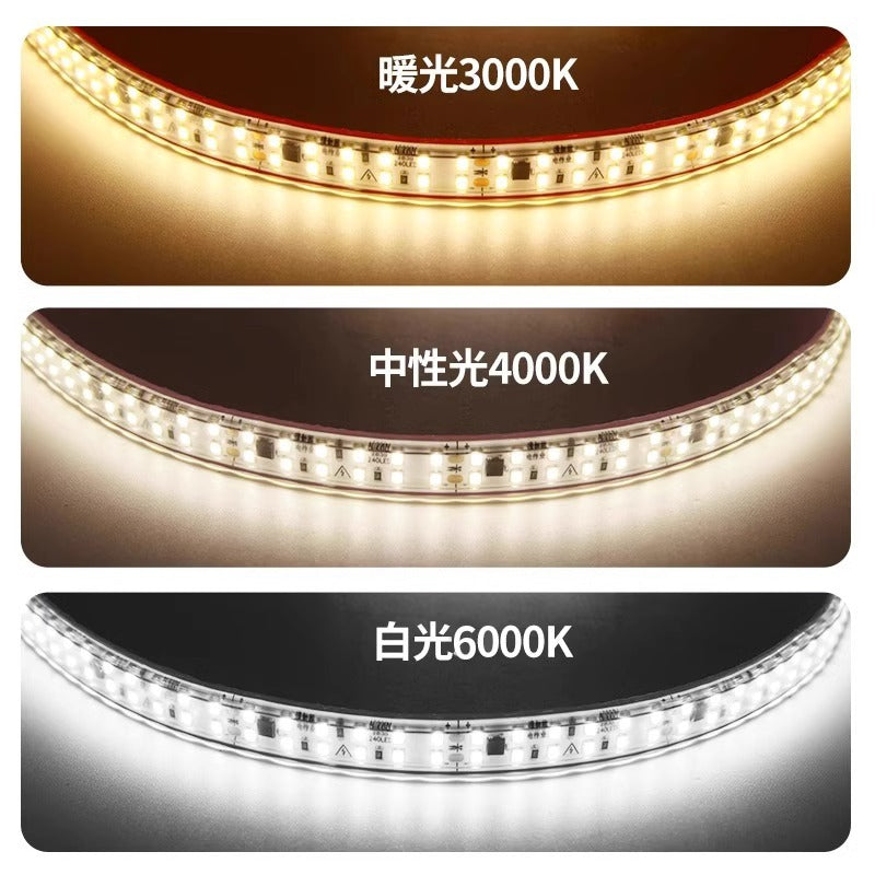 Self-adhesive 220v led strip light, 10cm linear light, decorative trunking for stairs, display cabinets, waterproof high-brightness led light bar