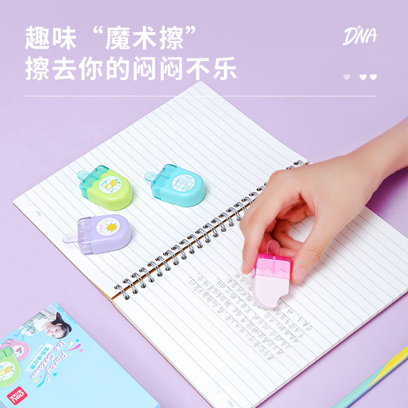 Deli 71122 Art Eraser Ice Cream Modeling Cute Eraser Children's Creative Cartoon Student Stationery Wholesale