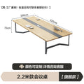 Conference table set: modern minimalist solid wood particleboard desk and chairs for large meeting, reception, and office spaces