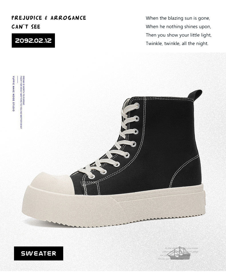 Canvas shoes for men spring 2026new arrivaltrendyeasiest for matchthick solemickey men's shoes sports casual big toe high-top sneakers