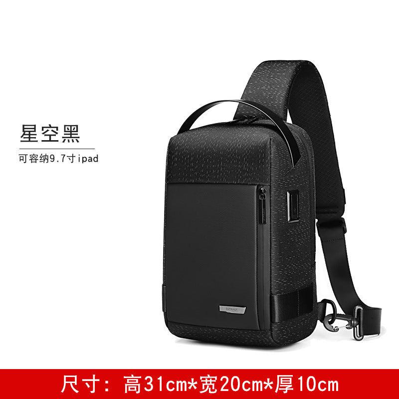 Off-road men's messenger bag multi-functional large-capacity business small backpack Oxford cloth chest bag men's shoulder bag men's satchel bag