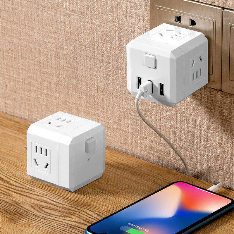Magic cube socket converter plug adapter multifunctional usb socket panel one-to-multiple household wireless power strip