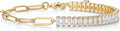 European and american popular paper clip splicing rectangular zircon bracelet for women cross-border e-commerce popular crystal birthstone bracelet