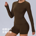 Amazon's new long sleeves yoga wear tight breathable elastic fitness wear professional training sportswear tops t-shirt