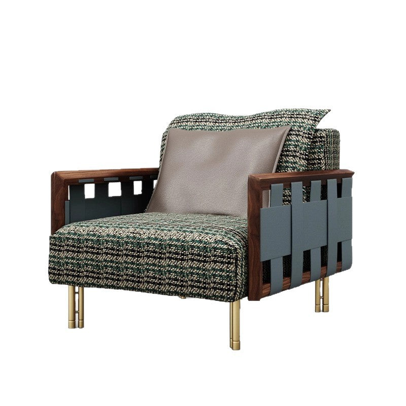 Wabi-sabi style vintage leisure chair, perfect for hotels, clubs, cafes, and rustic american-style b&bs. solid wood sofa chair, single chair with a vintage aesthetic