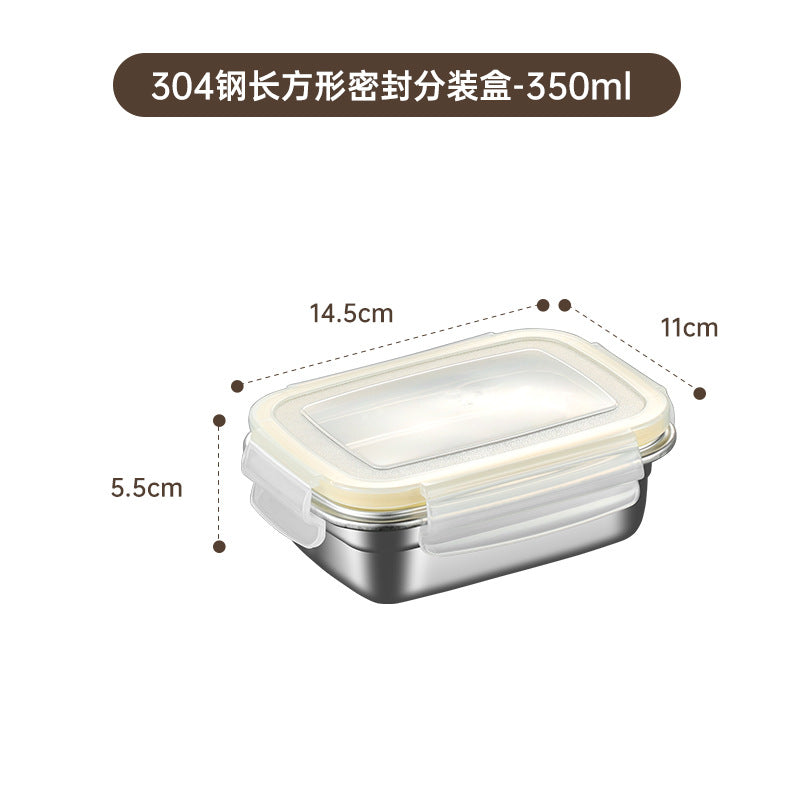 Daily dining kitchen 304 stainless steel crisper box, multi-grain rice packaging box, food-grade small lunch box, microwaveable