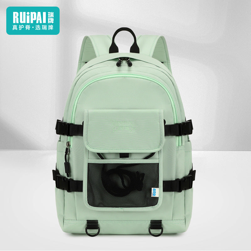 Rui brand casual backpack women's 2025 new schoolbag primary school students and girls large-capacity junior high school students schoolbag