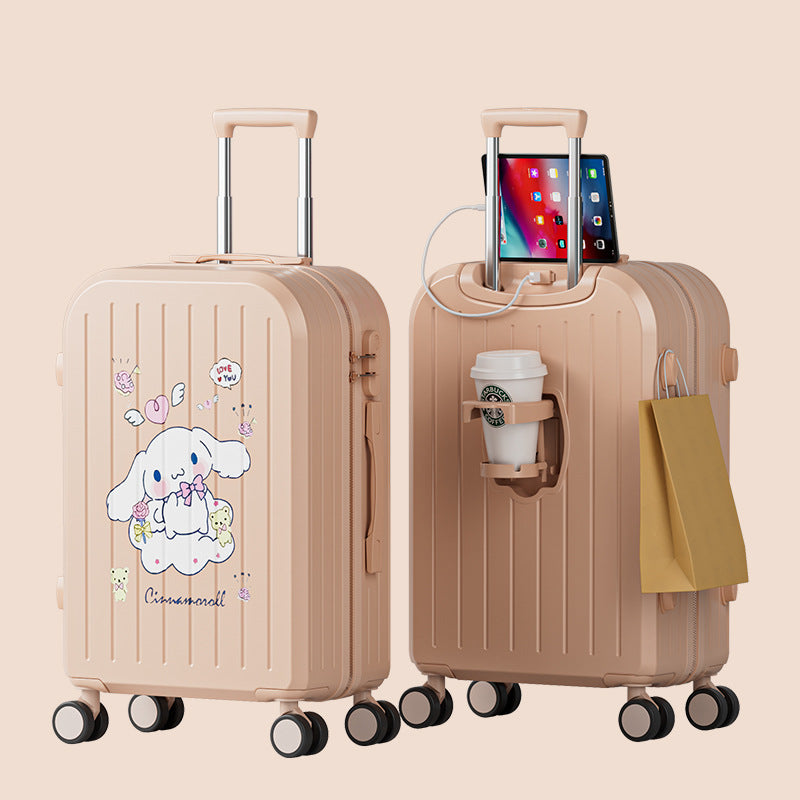 New cartoon pattern printed trolley case 20 inch boarding case multi-functional suitcase universal wheel lightweight password case