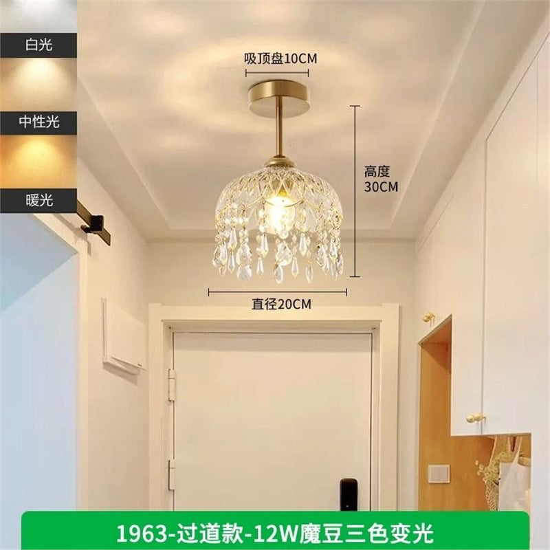 Luxury crystal entryway chandelier - french art style for hallway, corridor, balcony, and ambiance enhancement