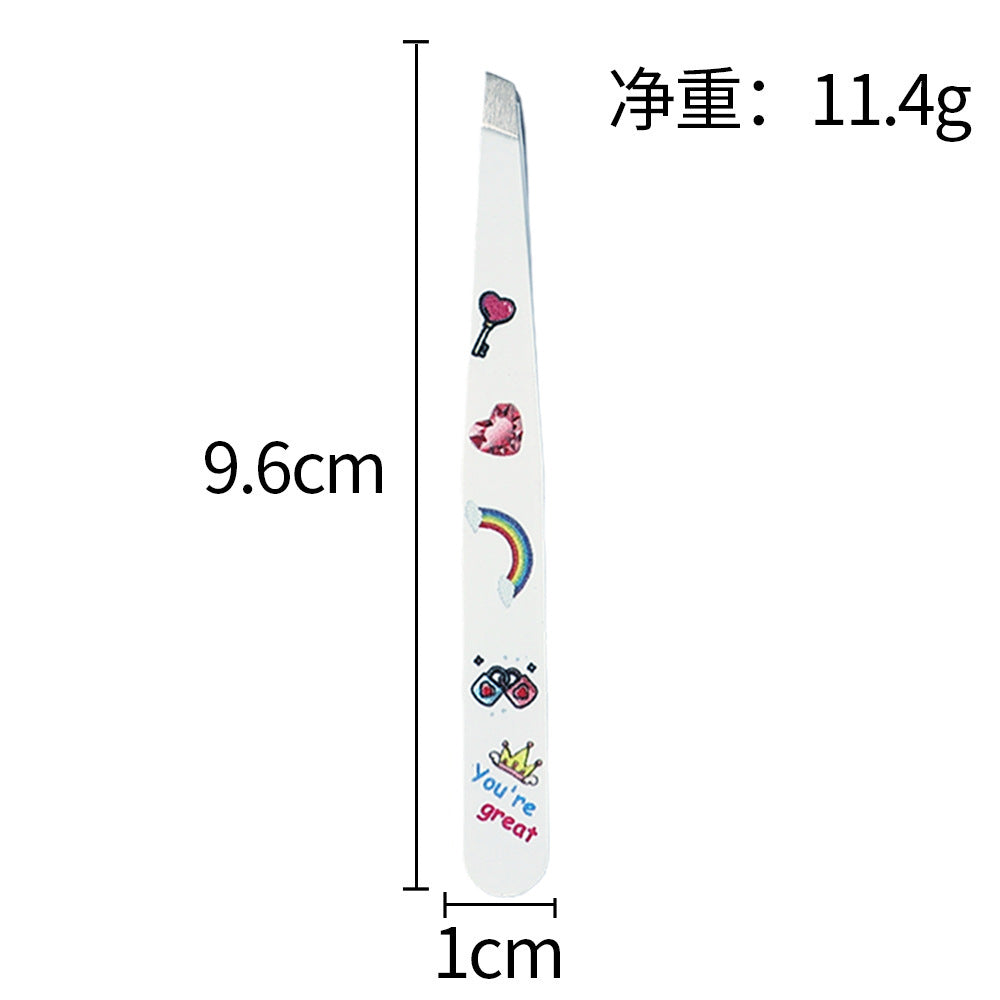 New stainless steel 96 eyebrow clip high-precision 4-piece set, special leather bag for beard pulling and eyebrow trimming, eyebrow clip tweezers