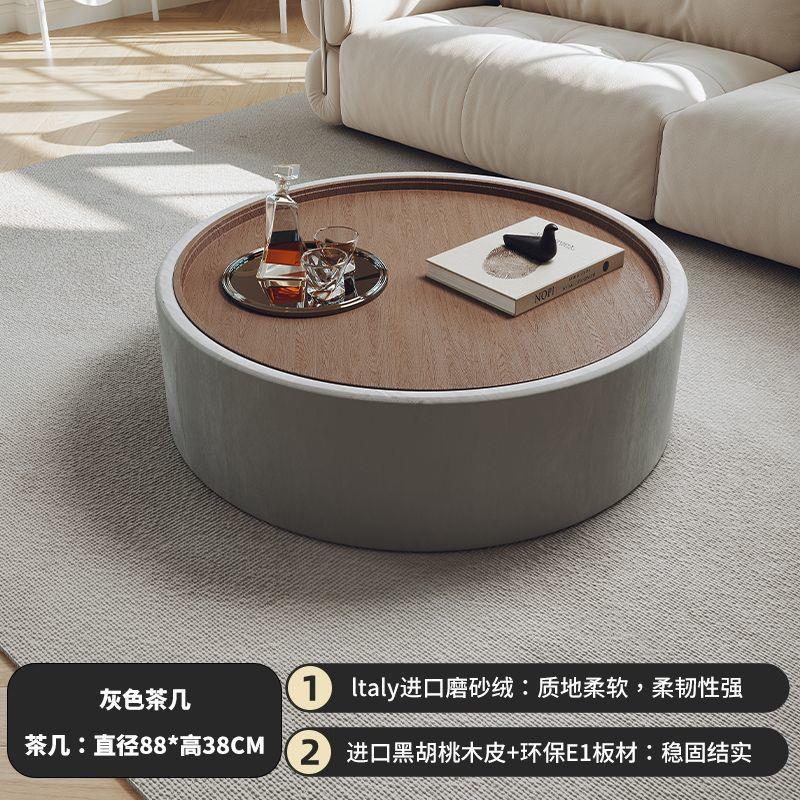 Italian round storage coffee table small apartment for home living room casual cream style retroaccessible luxury living room classy side table