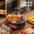 Full screen imitation charcoal electric ceramic stove tea making set glass teapot health tea stove indoor tea making equipment