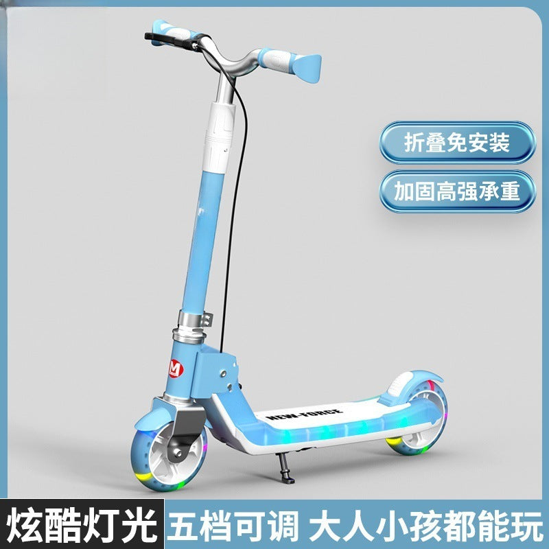 New children's scooter adult two-wheeler foldable adolescent men's and women's flash wheels large wholesale scooter