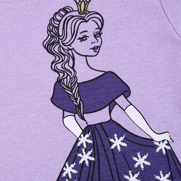 e-commerce product: classic purple princess short-sleeve and shorts set for  and