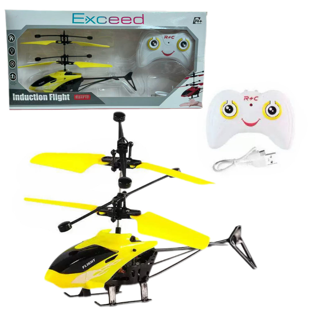 Remote control airplane induction hovering two-channel helicopter - durable, light-up, rechargeable flying toy - factory direct
