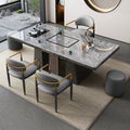 Modern rock slab tea table and chair set - ideal for home, balcony, living room, office, or kung fu tea - complete all-in-one set