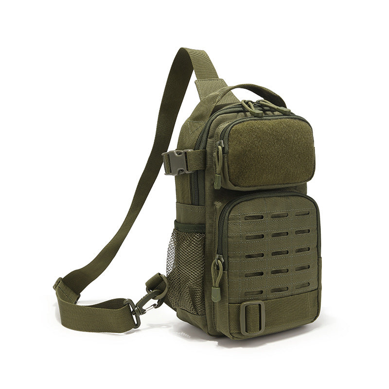 New outdoor laser tactical breast bag, men's and women's multi-functional large-capacity cycling messenger bag, outdoor waterproof shoulder bag