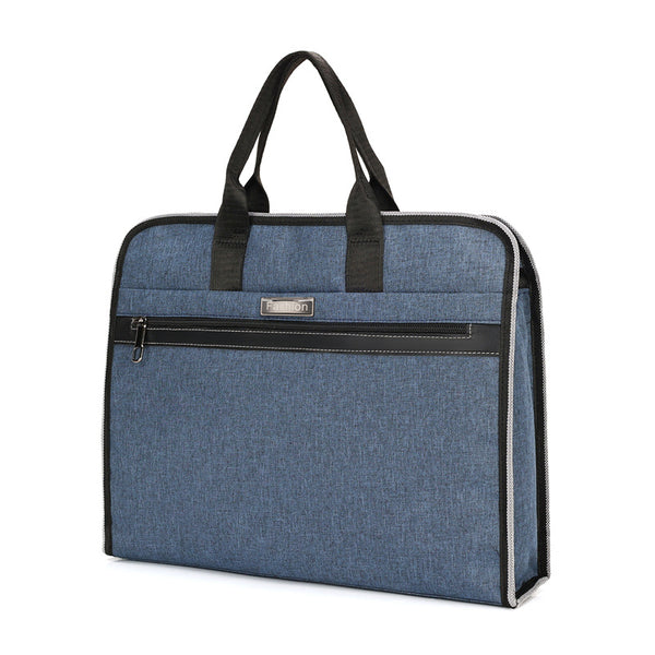 Handheld briefcase 14 inch computer bag waterproof and wear-resistant Oxford cloth meeting document bag can be printed with logo.