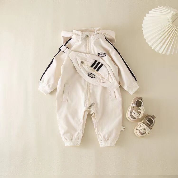 New autumn baby clothes: stylish rompers for baby boys, cute backpack rompers, spring/autumn outings, trendy styles