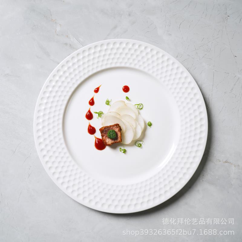 Scandinavian high-looking ins creative table setting western food plate restaurant for home polka dot steak plate dessert plate wholesale