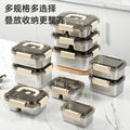 304 stainless steel food storage container with handle - lunch box, refrigerator organizer, fruit container, vacuum-sealed food container