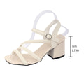 Plus size black strappy sandals - fairycore style, 2026 new collection, mid-heel fashion, outdoor wear, chunky heel, single strap sandals