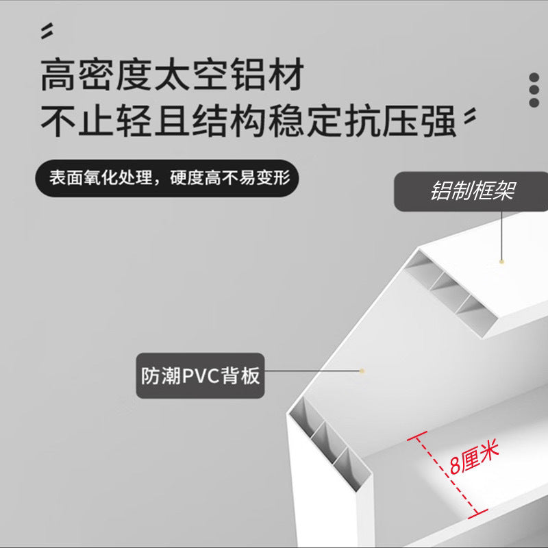 Space aluminum bathroom mirror cabinet wall-mounted toilet separate storage integrated combination mirror cabinet bathroom mirror