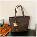Vintage large capacity women's bag 2025 new autumn/winter light luxury shoulder bag minimalist student school bag women's tote bag