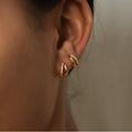 European and american cross-border hot seller: niche design, retro, unique, versatile, elegant, high-end, real gold brass electroplated earrings