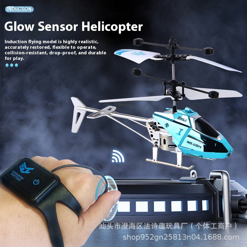 Remote control toy airplane 3.5 channel alloy rc helicopter, durable and crash-resistant with lights - cross-border wholesale