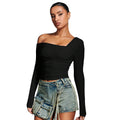 cross-border e-commerce european and american women's fashion: ins-sexy style t-shirt - unique design square neck cropped top for spring/summer