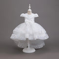 Exportnew arrivalgirl dress kids trailing princess dress mesh puffy performance dress flower girl dress cross-border in stock