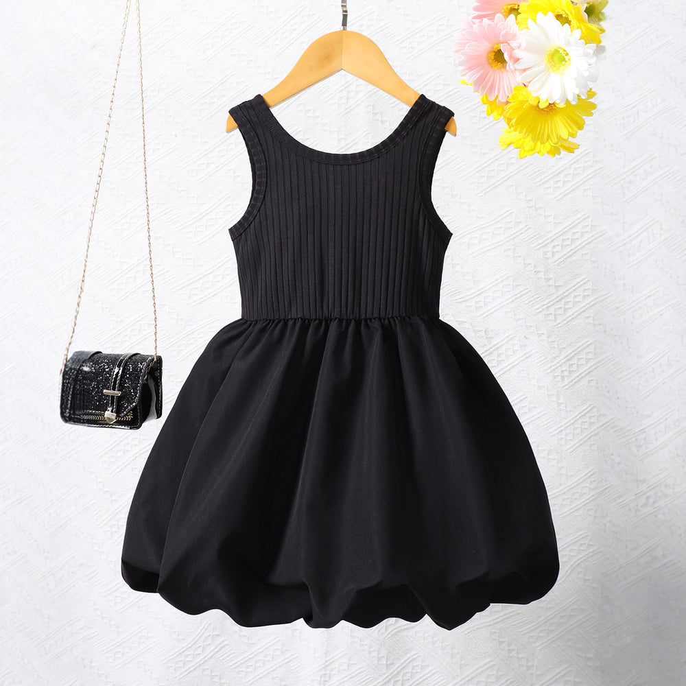 Girls' (toddler) dress, solid color summer outfit, sweet girl dress
