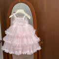 Girls' dress -  summer collection - korean style, chic princess dress with pearls - baby girl's tutu dress - birthday party dress