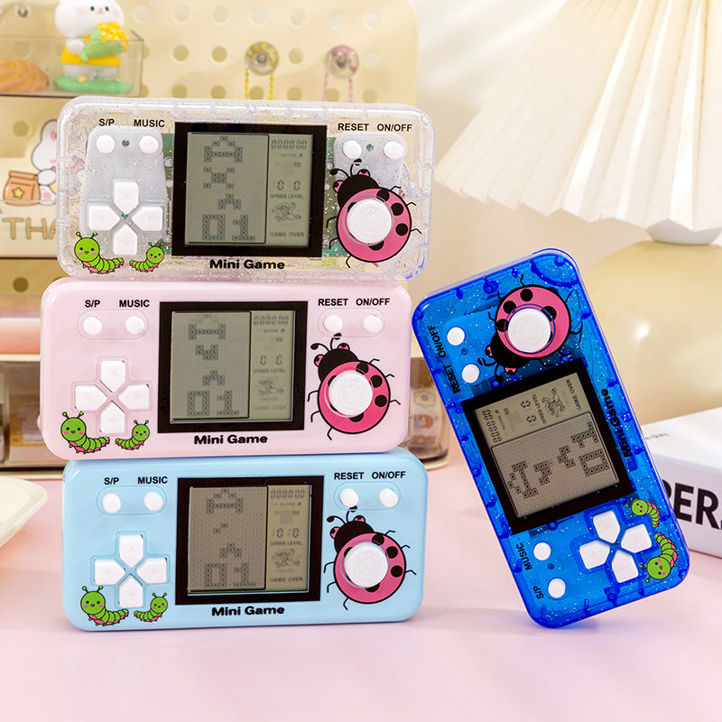 handheld tetris game console handle internet celebrity keychain backpack pendant supermarket grab machine gift